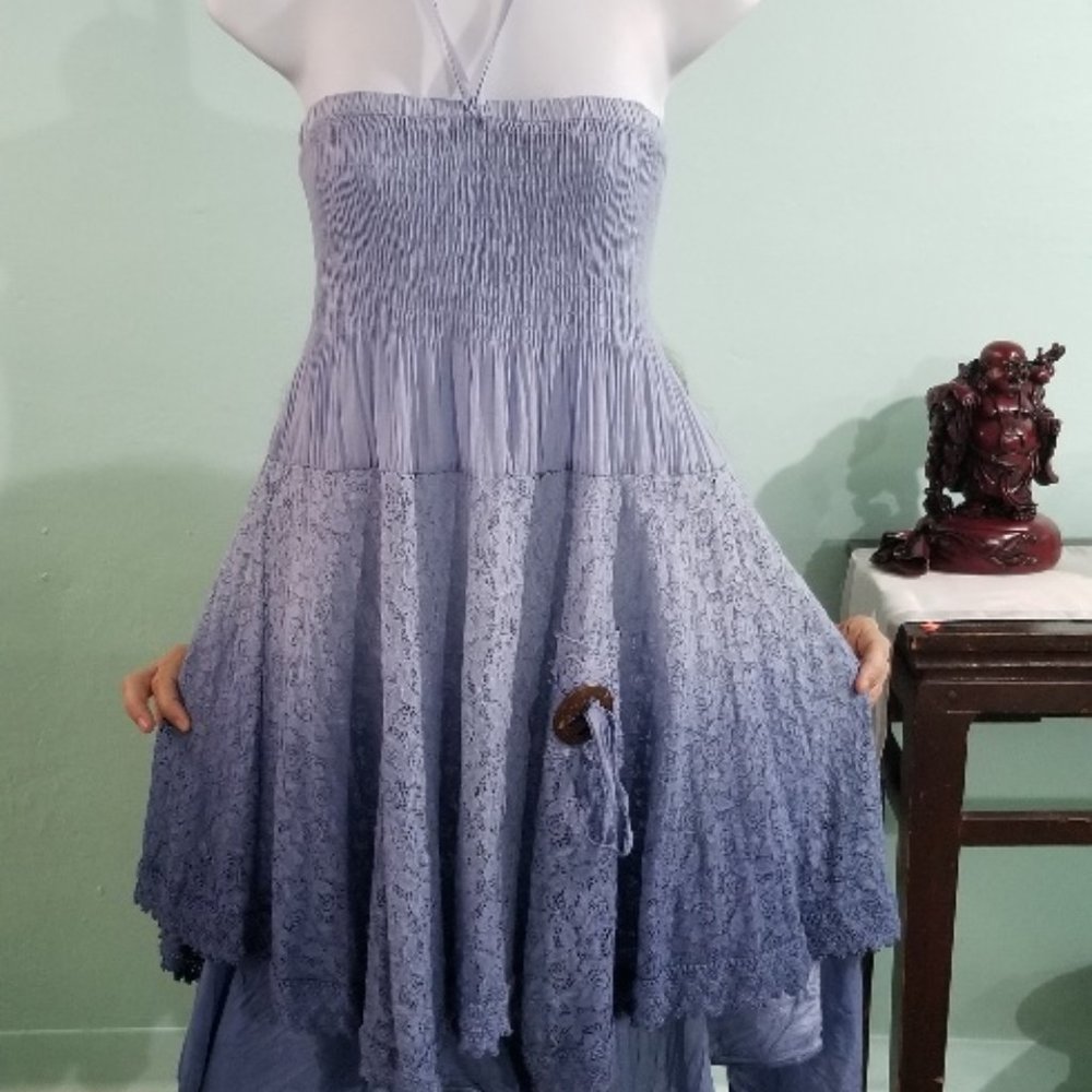 double layer lace fairy hem dress skirt